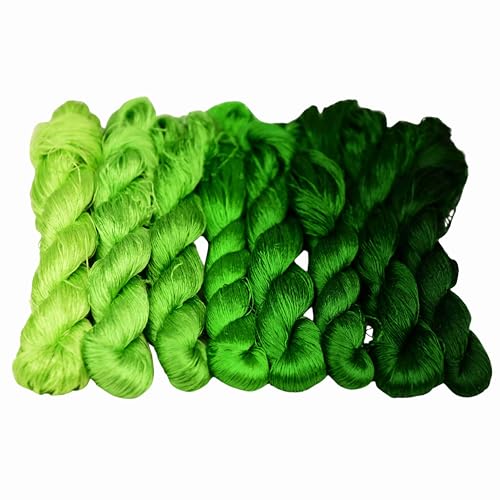 MINGGUXIUYI Natürliches 100% Seidengarn, handgefertigtes Stickgarn, Seidenstickgarn (01) von MINGGUXIUYI