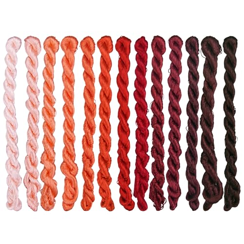 MINGGUXIUYI Natürliches 100% Seidengarn, handgefertigtes Stickgarn, Seidenstickgarn (03) von MINGGUXIUYI