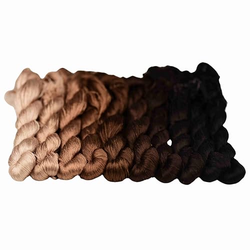 MINGGUXIUYI Natürliches 100% Seidengarn, handgefertigtes Stickgarn, Seidenstickgarn (06) von MINGGUXIUYI