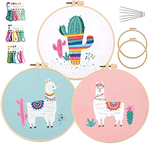 Mingham Stickset mit Garnnadeln für Anfänger, komplettes Set, Alpaka, Kaktus, Kreuzstich, Starter-Set Mingham Stickset mit Garnnadeln für Anfänger, komplettes Set, Alpaka, Kaktus, Kreuzstich, Starter-Set von MINGHAM