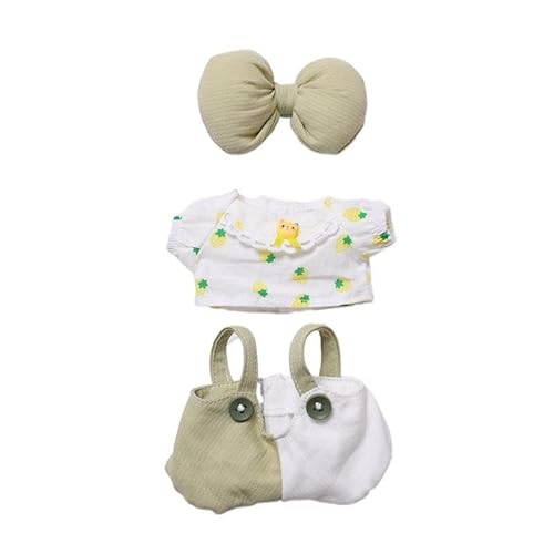 Baumwoll-Puppen-Kleidungs-Set für 16 cm große Luky Cat Puppen, Zubehör Anzug 1 Schleife + 1 Hemd + 1 Strampler Grün Set keine Puppe Baumwoll-Puppen-Kleidungs-Set für 16 cm große Luky Cat Puppen, Zubehör Anzug 1 Schleife + 1 Hemd + 1 Strampler Grün Set keine Puppe von MINGSOLDIER
