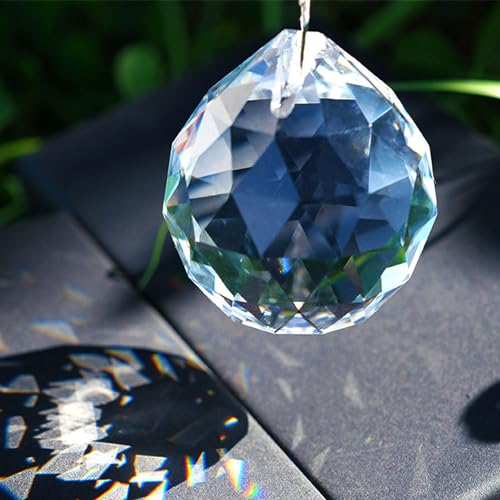 MINGZE 60mm große Klarglas Crystal Ball Prism Anhänger, Kristallglaskugel Regenbogenkristall Kronleuchter Kristall Teile, Hochzeitsdekoration, Party gefallen, Party Tisch Dekor von MINGZE