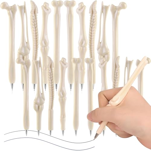 MINGZE Kugelschreiber, 0,7mm Schwarz/Blau tinte, Kreative Neuheit Knochenform Stifte für Doktor Nurse Freunde oder Student etc (20 stücke) von MINGZE