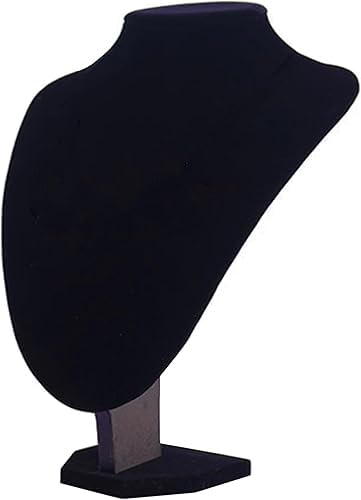 MINGZE Schmuckständer Schmuckhalter Ohrringhalter Armbandständer Kettenständer, Schwarz Samt Halskette Anhänger Kette Büste Anzeige Halter Stand, misst 25cm Höhe, 18cm Breite MINGZE Schmuckständer Schmuckhalter Ohrringhalter Armbandständer Kettenständer, Schwarz Samt Halskette Anhänger Kette Büste Anzeige Halter Stand, misst 25cm Höhe, 18cm Breite von MINGZE