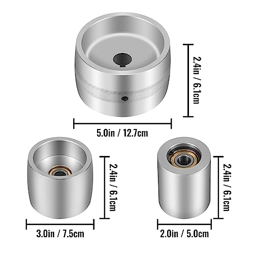 24 mm Bohrung, 6061-T6 Aluminium, 2 x 72 Zoll Riemenschleifer-Radsatz, 5 Zoll Antriebsrad gekrönt, for Hohlschleifen von Messerwerkzeugen,Verbessern Sie die Effizienz(3In Tacking Wheel) von MINING