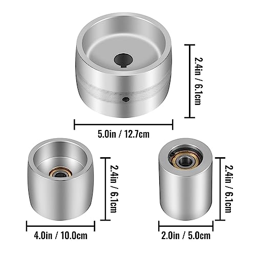 24 mm Bohrung, 6061-T6 Aluminium, 2 x 72 Zoll Riemenschleifer-Radsatz, 5 Zoll Antriebsrad gekrönt, for Hohlschleifen von Messerwerkzeugen,Verbessern Sie die Effizienz(4In Tacking Wheel) von MINING