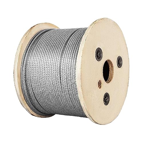 Drahtseil 316 Edelstahl, starke Spannung, weiches Angel-Hebekabel, 1 x 19 Konstruktion, Wäscheleine, 3,2 mm,Verbessern Sie die Effizienz(150M x 3.2MM) von MINING