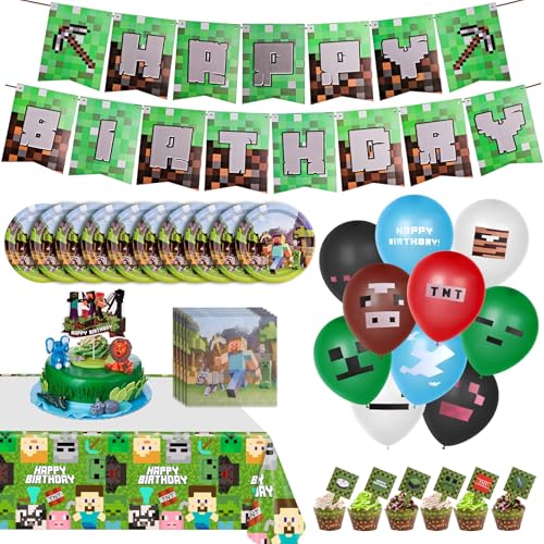 Geburtstagsdeko Jungen Videospiele Geburtstag Deko Pixel Spielthema Partyzubehör Partydeko Spiel Partyzubehör Set Enthält Happy Birthday Banner Luftballons Pappteller Tortendeko Geburtstagsdeko Jungen Videospiele Geburtstag Deko Pixel Spielthema Partyzubehör Partydeko Spiel Partyzubehör Set Enthält Happy Birthday Banner Luftballons Pappteller Tortendeko von MINISOISO