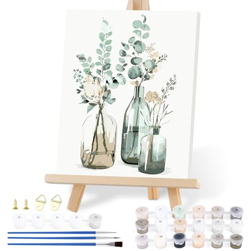 Malen Nach Zahlen Erwachsene Blumen,Blumen Malen Nach Zahlen Erwachsene Set,DIY Handgemalt ölgemälde Leinwand Blumen Kits,Paint by Numbers Blumen Adult mit Farbe und Pinsel (40 x 50 cm, Ungerahmt) von MINISOISO