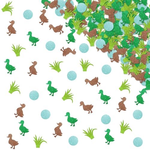 120pcs One Lucky Duck Confetti, Stockente Tischkonfetti, Grün Glitzer Glücksente Tischstreuung für Babyparty, Bauernhoftier Geburtstag Party Dekoration 120pcs One Lucky Duck Confetti, Stockente Tischkonfetti, Grün Glitzer Glücksente Tischstreuung für Babyparty, Bauernhoftier Geburtstag Party Dekoration von MINIYEYE