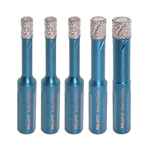 MINLAYCUT Diamant Fliesenbohrer Set 6/6/6/8/10mm Diamant-Bohrkrone Lochsäge Sechskant-Schaft für Porzellan Fliese Granit Marmor Trockenbohren MINLAYCUT Diamant Fliesenbohrer Set 6/6/6/8/10mm Diamant-Bohrkrone Lochsäge Sechskant-Schaft für Porzellan Fliese Granit Marmor Trockenbohren von MINLAYCUT