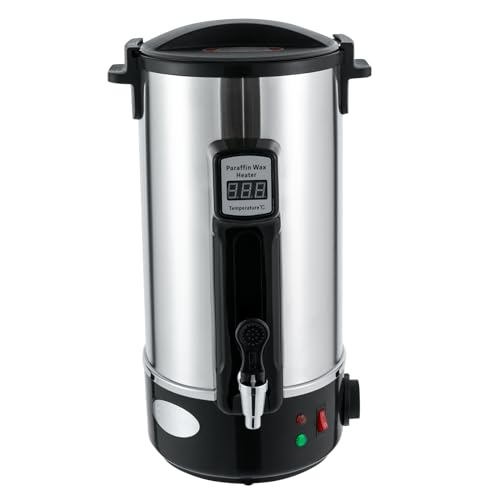 MINRS 10,8L Wachsschmelzer, Wachsschmelztopf Elektrisch, Candle Wax Melting Pot Electric Einstellbare Temperatur mit Ausguss und LED-Digitalanzeige für Kerzenhersteller Anfänger von MINRS