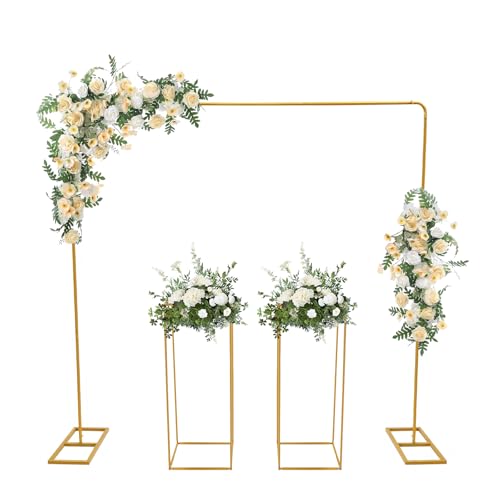 MINRS 2 x 2 m Metall Hochzeitsbogen, Traubogen, Traubogen Hochzeit mit 2 Stück 80 Hoch Blumenständer, Kann Diy-Dekoration für Hochzeiten, Jubiläen, Geburtstagsfeiern,Abschlussfeiern, Gold MINRS 2 x 2 m Metall Hochzeitsbogen, Traubogen, Traubogen Hochzeit mit 2 Stück 80 Hoch Blumenständer, Kann Diy-Dekoration für Hochzeiten, Jubiläen, Geburtstagsfeiern,Abschlussfeiern, Gold von MINRS