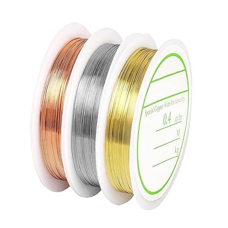 3 Rollen Schmuckdraht 0,4 mm Perlen Draht Basteldraht Kupferdraht Drahtrollen Silber Gold Rosegold Für Basteln Ringe Schmuckherstellung 3 Rollen Schmuckdraht 0,4 mm Perlen Draht Basteldraht Kupferdraht Drahtrollen Silber Gold Rosegold Für Basteln Ringe Schmuckherstellung von MINSHUXI