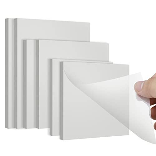 300 Blätter Transparente Haftnotizen Transparent Sticky Notes Set Wasserdicht Haftnotizen Selbstklebende Drei Größen Durchsichtige Notizzettel für Schule Büro Lesen von MINSHUXI