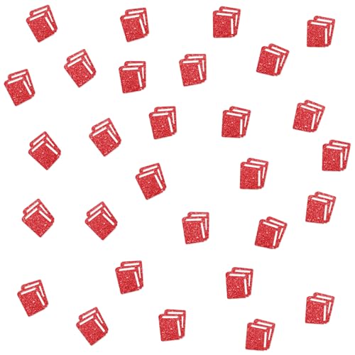 120 Bücher Konfetti, Rot Glitzer Study Papier Konfetti für Leseparty, Buch Ausschnitt für Lehrer Geburtstag/Buchclub Party Tischdekoration von MINUET MINUTE