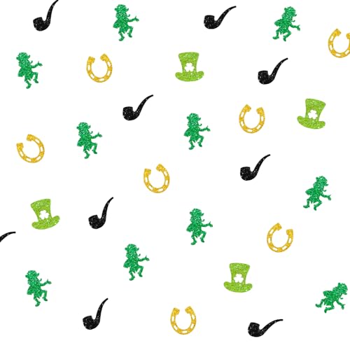 St. Patrick's Day Konfetti, Kleeblatt Tischkonfetti, Hufeisen Eisen Papier Konfetti, schwarze Glitzerpfeife ausgeschnitten, St. Patrick's Day Geburtstag Party Dekorationen St. Patrick's Day Konfetti, Kleeblatt Tischkonfetti, Hufeisen Eisen Papier Konfetti, schwarze Glitzerpfeife ausgeschnitten, St. Patrick's Day Geburtstag Party Dekorationen von MINUET MINUTE
