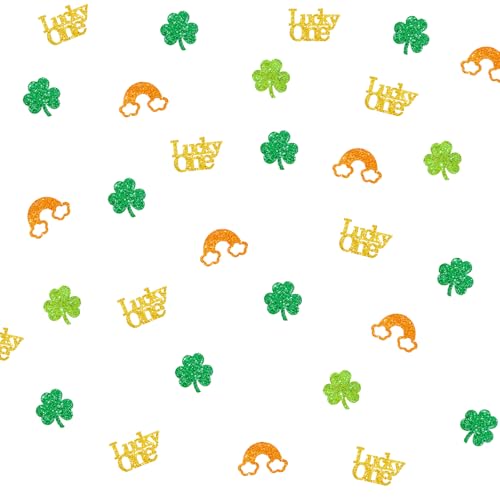 St. Patrick's Day Konfetti, Kleeblatt Tischkonfetti, Lucky One Papierkonfetti, grüner Glitzer, Regenbogenausschnitt, St. Patrick's Day erster Geburtstag Party Dekorationen St. Patrick's Day Konfetti, Kleeblatt Tischkonfetti, Lucky One Papierkonfetti, grüner Glitzer, Regenbogenausschnitt, St. Patrick's Day erster Geburtstag Party Dekorationen von MINUET MINUTE