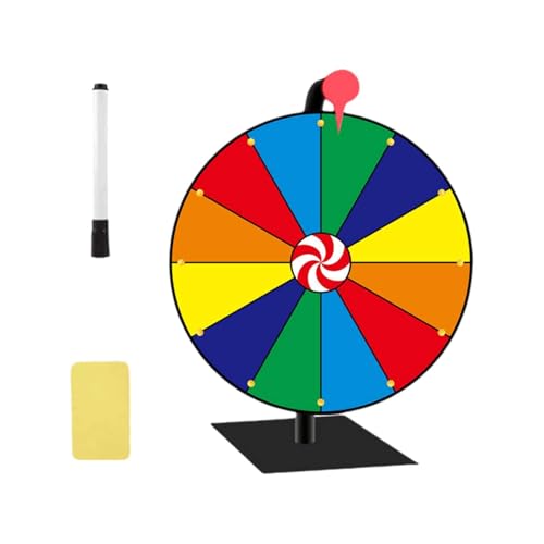 MINZHI Glücksrad, Glücksrad Drehen, Glücksrad zum Drehen, Buntes Tischglücksrad mit 12 Schlitzen, Glücksrad zum Drehen 20cm, Glücksradspiel, kommt mit 1 Tafelstift, für Karnevals-Wahrsagespiel MINZHI Glücksrad, Glücksrad Drehen, Glücksrad zum Drehen, Buntes Tischglücksrad mit 12 Schlitzen, Glücksrad zum Drehen 20cm, Glücksradspiel, kommt mit 1 Tafelstift, für Karnevals-Wahrsagespiel von MINZHI