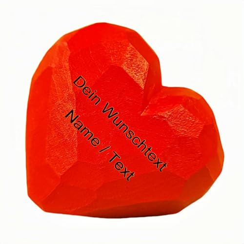 MIOLCHEN 3D Polygon Holz - Herz - Geschenk für Valentinstag, Hochzeit, Holzherzen, Geburtstag & Jubiläen - Personalisierte Geschenke von MIOLCHEN