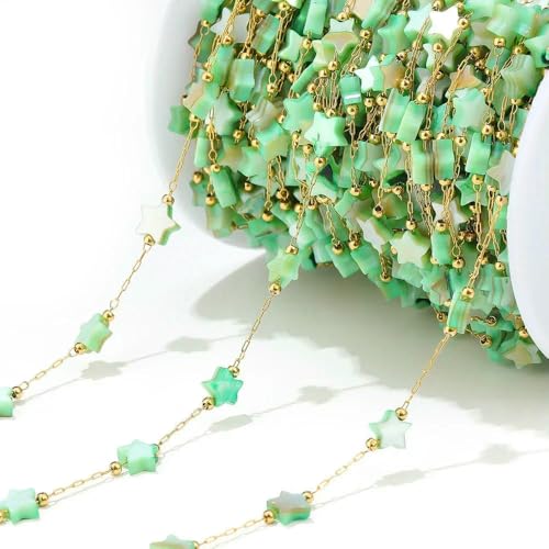 Armband Perlen Blume Stern Muschelketten für DIY Fundstücke Ohrringe Halskette Bulk 1 Meter von MIONGKI