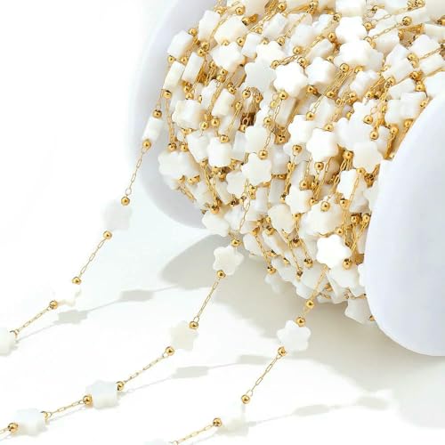 Armband Perlen Blume Stern Muschelketten für DIY Fundstücke Ohrringe Halskette Bulk 1 Meter von MIONGKI
