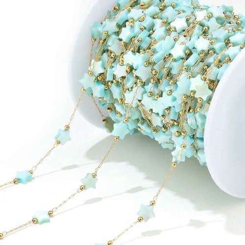 Armband Perlen Blume Stern Muschelketten für DIY Fundstücke Ohrringe Halskette Bulk 1 Meter von MIONGKI