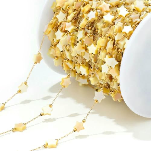 Armband Perlen Blume Stern Muschelketten für DIY Fundstücke Ohrringe Halskette Bulk 1 Meter von MIONGKI