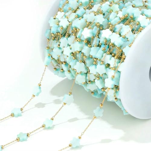 Armband Perlen Blume Stern Muschelketten für DIY Fundstücke Ohrringe Halskette Bulk 1 Meter von MIONGKI
