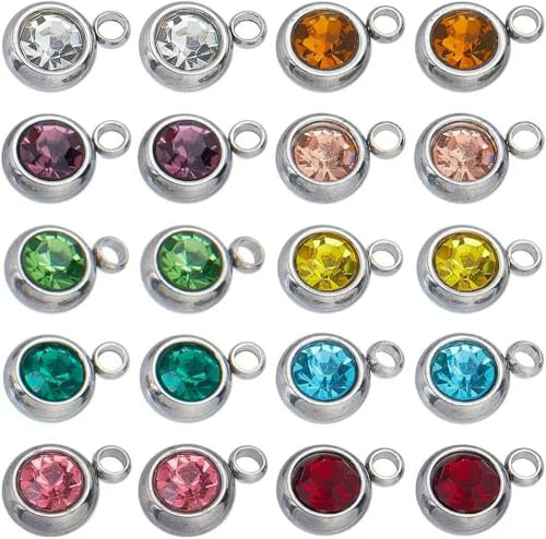 Charms Edelstahl Strass Bulk Kristall Runde Perlen Mini Kleiner Geburtsstein 1 Box 40 Stück 10 Farben Charms Edelstahl Strass Bulk Kristall Runde Perlen Mini Kleiner Geburtsstein 1 Box 40 Stück 10 Farben von MIONGKI