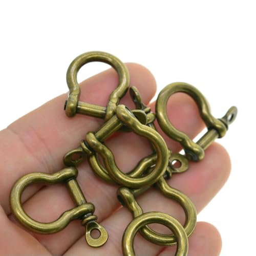 D-Ringe Legierung Schraube Pin Lock U Bogen Haken Schäkel Paracord Armreif Verbinder Schlüsselband DIY 50 Stück von MIONGKI