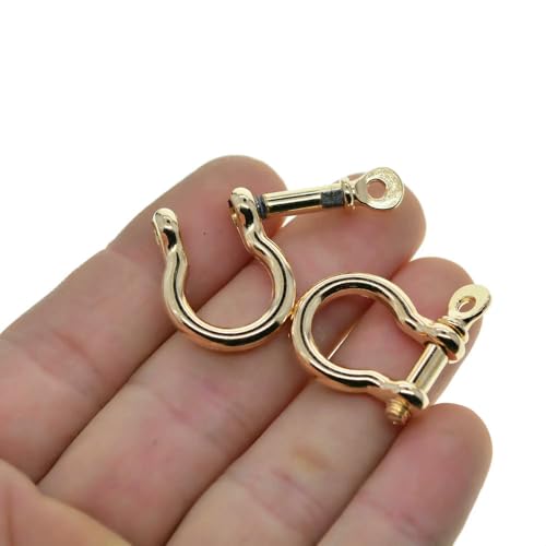 D-Ringe Legierung Schraube Pin Lock U Bogen Haken Schäkel Paracord Armreif Verbinder Schlüsselband DIY 50 Stück von MIONGKI