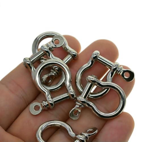 D-Ringe Legierung Schraube Pin Lock U Bogen Haken Schäkel Paracord Armreif Verbinder Schlüsselband DIY 50 Stück von MIONGKI