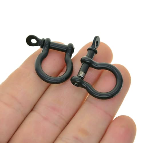 D-Ringe Legierung Schraube Pin Lock U Bogen Haken Schäkel Paracord Armreif Verbinder Schlüsselband DIY 50 Stück von MIONGKI