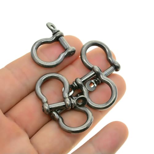 D-Ringe Legierung Schraube Pin Lock U Bogen Haken Schäkel Paracord Armreif Verbinder Schlüsselband DIY 50 Stück von MIONGKI