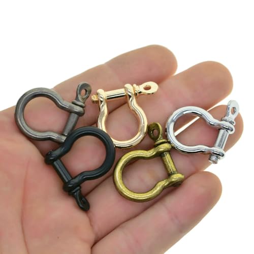 D-Ringe Legierung Schraube Pin Lock U Bogen Haken Schäkel Paracord Armreif Verbinder Schlüsselband DIY 50 Stück von MIONGKI