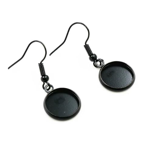 MIONGKI 10 Stück 12 mm Tablett-Lünette Cabochon-Ohrring-Haken Rohlinge Fassung Runde Anhänger Ohrbasis Fundstücke für DIY Glas Kamee Schmuckherstellung MIONGKI 10 Stück 12 mm Tablett-Lünette Cabochon-Ohrring-Haken Rohlinge Fassung Runde Anhänger Ohrbasis Fundstücke für DIY Glas Kamee Schmuckherstellung von MIONGKI
