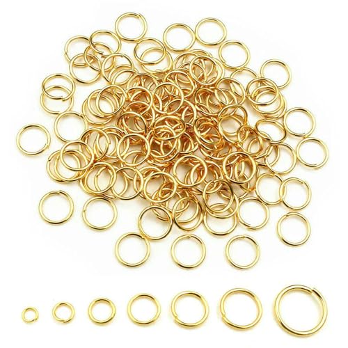 MIONGKI 200 Stück 3/4/5/6/7/8/10 mm Edelstahl Goldfarben Split Biegeringe DIY Schmuckzubehör Offene Einzelschlaufen zur Schmuckherstellung MIONGKI 200 Stück 3/4/5/6/7/8/10 mm Edelstahl Goldfarben Split Biegeringe DIY Schmuckzubehör Offene Einzelschlaufen zur Schmuckherstellung von MIONGKI