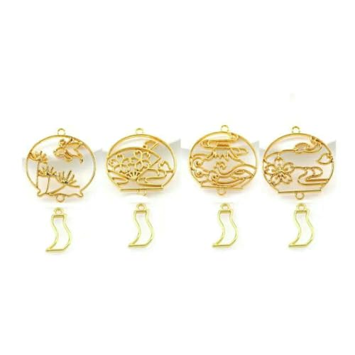MIONGKI 8PC/Set Cabochon Basis Einstellung Mix Laterne Windspiele Metall Rahmen Anhänger Gold Charme Lünette Einstellung DIY Harz Charme Epoxy von MIONGKI