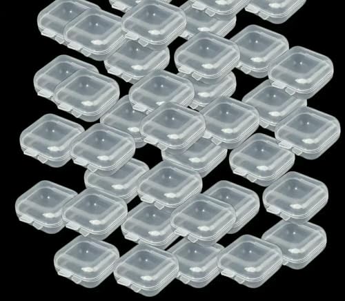 MIONGKI Schmuckschatulle für Damen, quadratisch, transparent, mit Klappdeckel, tragbar, Pillenbehälter, Halter, Verpackung, Ohrringe, Vitrine MIONGKI Schmuckschatulle für Damen, quadratisch, transparent, mit Klappdeckel, tragbar, Pillenbehälter, Halter, Verpackung, Ohrringe, Vitrine von MIONGKI