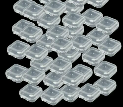 MIONGKI Schmuckschatulle für Damen, quadratisch, transparent, mit Klappdeckel, tragbar, Pillenbehälter, Halter, Verpackung, Ohrringe, Vitrine MIONGKI Schmuckschatulle für Damen, quadratisch, transparent, mit Klappdeckel, tragbar, Pillenbehälter, Halter, Verpackung, Ohrringe, Vitrine von MIONGKI