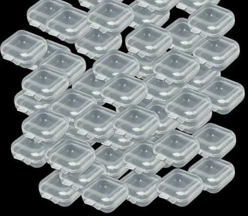 MIONGKI Schmuckschatulle für Damen, quadratisch, transparent, mit Klappdeckel, tragbar, Pillenbehälter, Halter, Verpackung, Ohrringe, Vitrine von MIONGKI