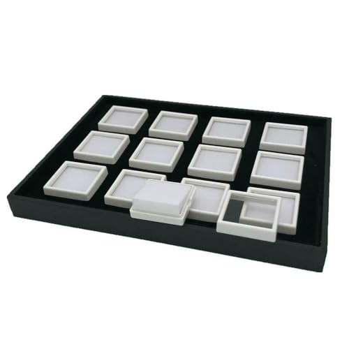 MIONGKI Schmuckschatulle für Damen mit Tablett, weiß, für den Laden, Show, Display, Organizer, Edelstein-Tablett, 3/4/5/6 cm MIONGKI Schmuckschatulle für Damen mit Tablett, weiß, für den Laden, Show, Display, Organizer, Edelstein-Tablett, 3/4/5/6 cm von MIONGKI