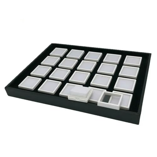MIONGKI Schmuckschatulle für Damen mit Tablett, weiß, für den Laden, Show, Display, Organizer, Edelstein-Tablett, 3/4/5/6 cm MIONGKI Schmuckschatulle für Damen mit Tablett, weiß, für den Laden, Show, Display, Organizer, Edelstein-Tablett, 3/4/5/6 cm von MIONGKI