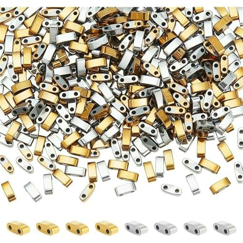 Mini-Rocailles-Perlen für Armbänder, Halsketten, Häma, 2 Löcher, 5 x 2 mm, 386 Stück von MIONGKI