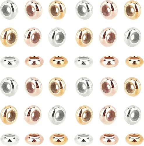 Perlen-Schieber, 3 Farben, 7 mm, Stopper für selbstgemachte Armbänder, Halsketten, 60 Stück von MIONGKI