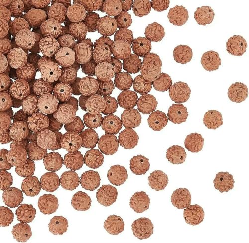 Perlen lose 8 mm runde Holzmeditation Gebet ungefärbt dunkelbraun Samenherstellungs-Set 150 Stück von MIONGKI