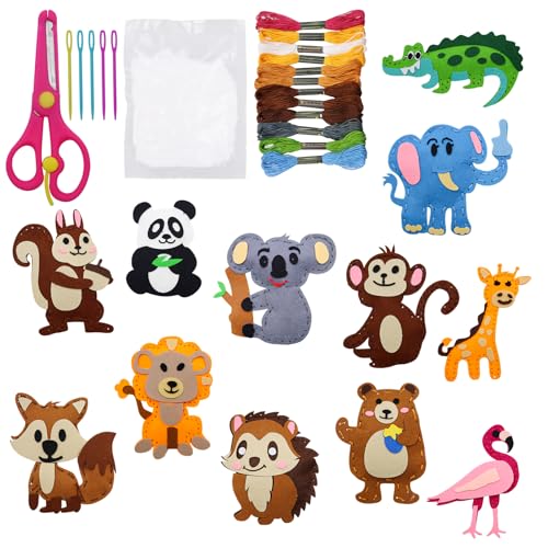 MIPIACE Nähset Kinder ab 6 jahre Filztiere Nähen Set Kinder Nähset Pädagogisches Nähset Animals Sewing Kit mit farbige Stickgarn Plastiknadeln Schere Füllwatte Nähzeug für Anfänger MIPIACE Nähset Kinder ab 6 jahre Filztiere Nähen Set Kinder Nähset Pädagogisches Nähset Animals Sewing Kit mit farbige Stickgarn Plastiknadeln Schere Füllwatte Nähzeug für Anfänger von MIPIACE