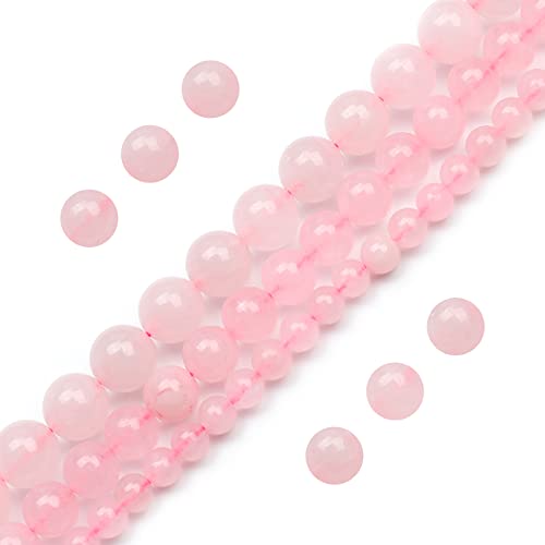 108 Stück 6 mm natürliche Rosenquarz-Perlen runde Edelsteinperlen lose Perlen für die Schmuckherstellung von MIRGREE