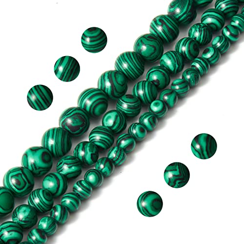 Malachit-Perlen, rund, 8 mm, lose Perlen für Schmuckherstellung, 108 Stück von MIRGREE